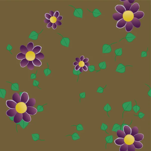 Nahtlose Linienführung Mit Blumen Vektorillustration — Stockvektor