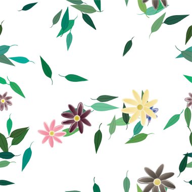 Çiçekli hatların kusursuz deseni. vektör illüstrasyonu