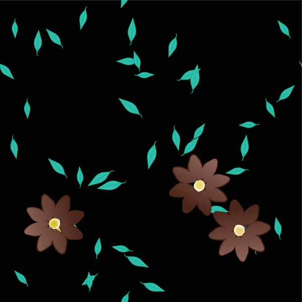 Nahtlose Linienführung Mit Blumen Vektorillustration — Stockvektor