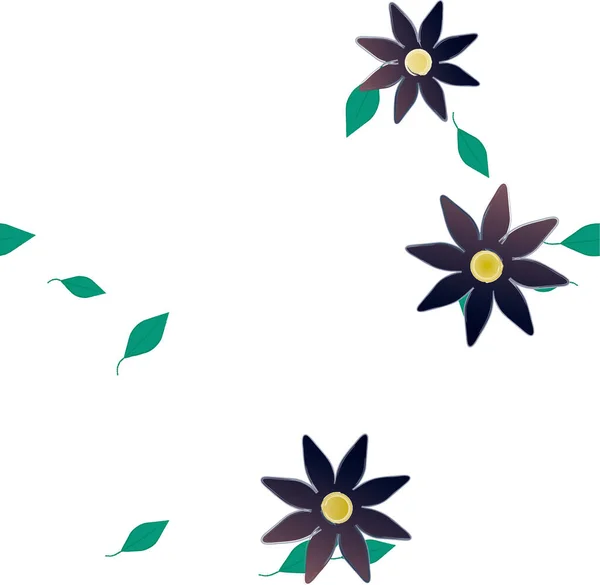 緑の葉を持つ抽象的な花を無料構成でベクターイラストで — ストックベクタ