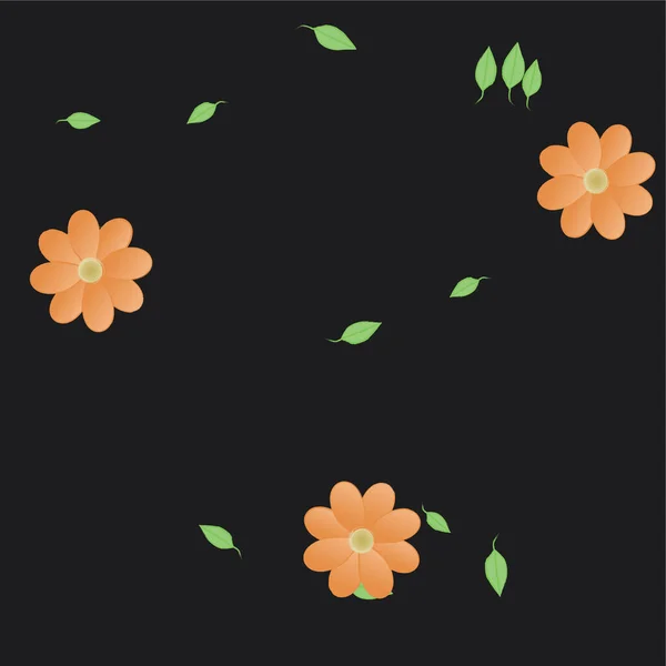 Flori Abstracte Frunze Verzi Compoziție Liberă Ilustrație Vectorială — Vector de stoc