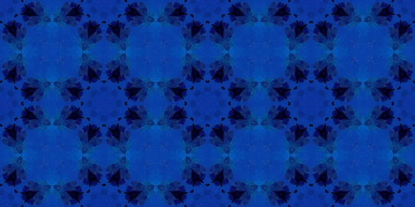 Синий Этнический Рисунок Абстрактный Калейдоскоп — стоковое фото