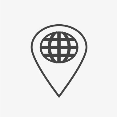 Harita noktası simgesi, vektör illüstrasyonu 