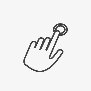 El düğme vektör illüstrasyonuna basar