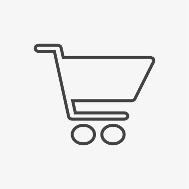 Beyaz arkaplanda alışveriş arabası simgesi