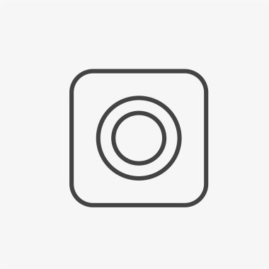 kamera ana hatları ikon vektör illüstrasyonu