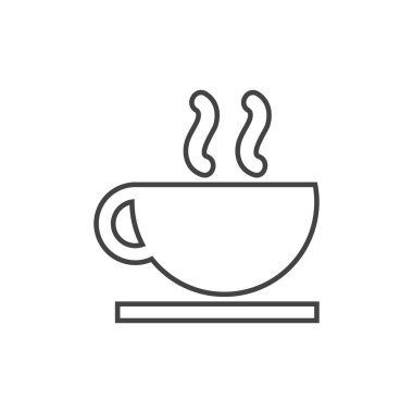 Sıcak içecek ikonu vektör illüstrasyonlu bir fincan