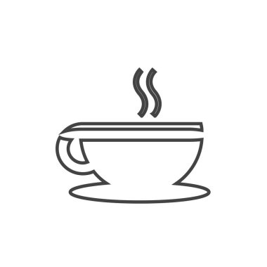 Sıcak içecek ikonu vektör illüstrasyonlu bir fincan
