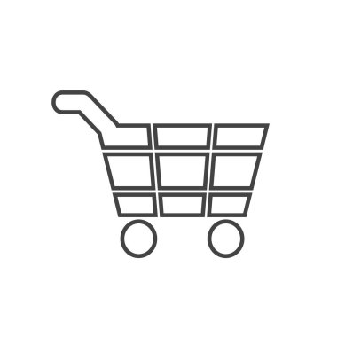 Beyaz arkaplanda alışveriş arabası simgesi