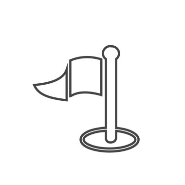 Beyaz arkaplanda bayrak düz simgesi