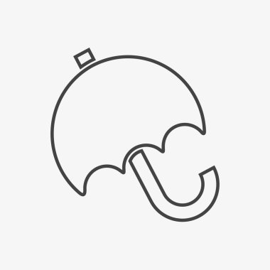 Beyaz arkaplanda açık bir şemsiye tasviri