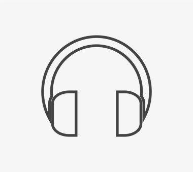 Beyaz arkaplandaki kulaklıkların düz çizimi