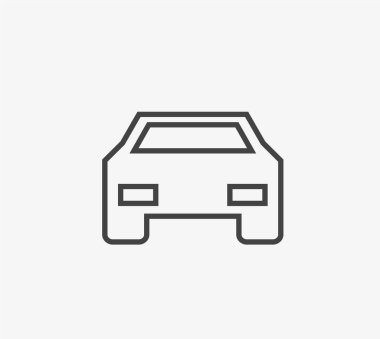 siyah çizgili araba simgesi, vektör illüstrasyonu