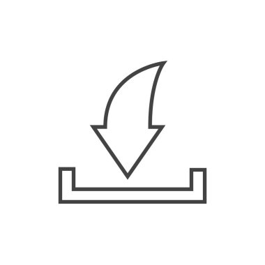 büyük aşağı ok beyaz arkaplanda