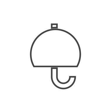 Beyaz arkaplanda açık bir şemsiye tasviri