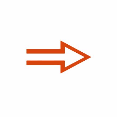 Beyaz arkaplanda kırmızı sağ ok