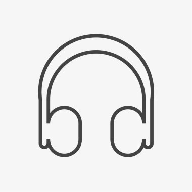 Beyaz arkaplandaki kulaklıkların düz çizimi