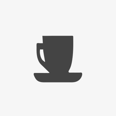 çay tabağı simgesi vektör illüstrasyonlu bir fincan