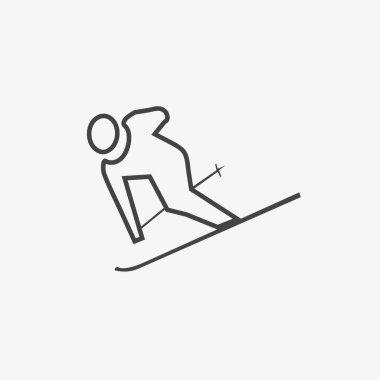 kayakçı simgesi vektör illüstrasyonu