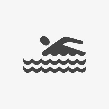 Adam yüzme vektörü çizimi yapıyor.