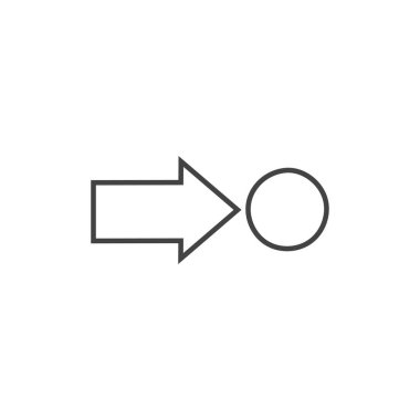 Bir daire vektör illüstrasyonunda ok noktaları