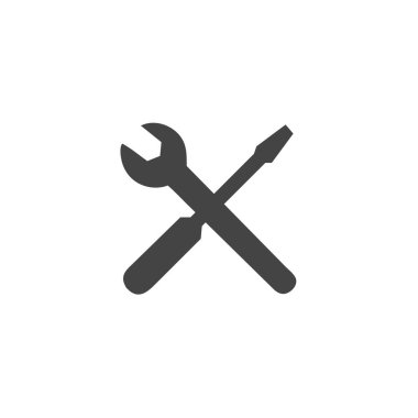 İngiliz anahtarı tornavida kesişim simgesi çizimi