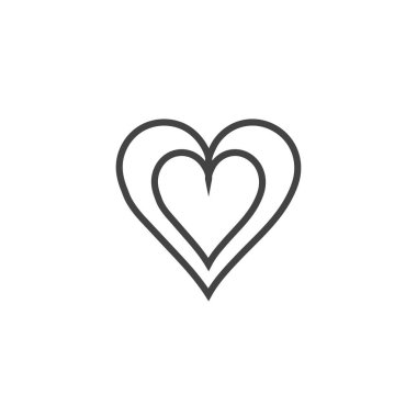 Kalp ikonu vektör illüstrasyonu