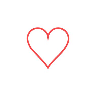 Kırmızı kalp ikonu vektör illüstrasyonu