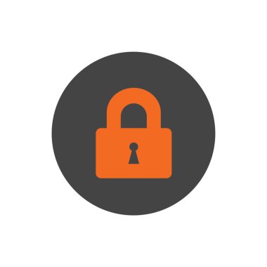 Siyah arkaplanda turuncu kapalı asma kilit