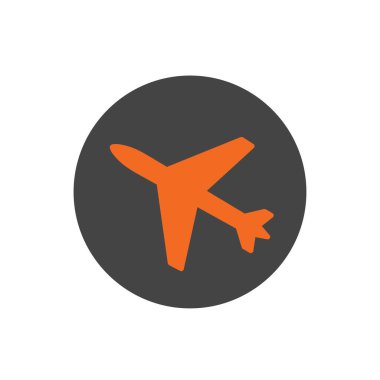 turuncu uçak ikonu vektör illüstrasyonu