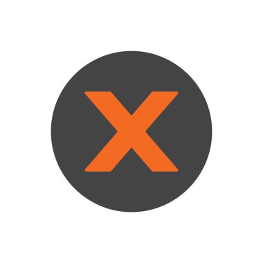 turuncu çapraz simge, vektör illüstrasyonu