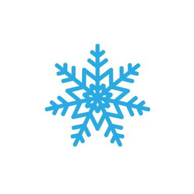 Beyaz arkaplanda mavi bir kar tanesinin çizimi