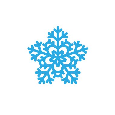 Beyaz arkaplanda mavi bir kar tanesinin çizimi