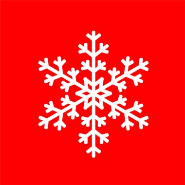 Kırmızı arkaplanda bir kar tanesinin gösterimi