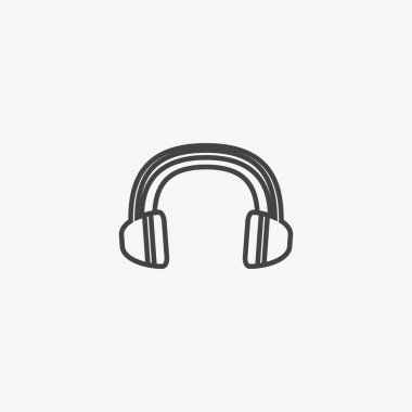 Beyaz arkaplandaki kulaklıkların düz çizimi