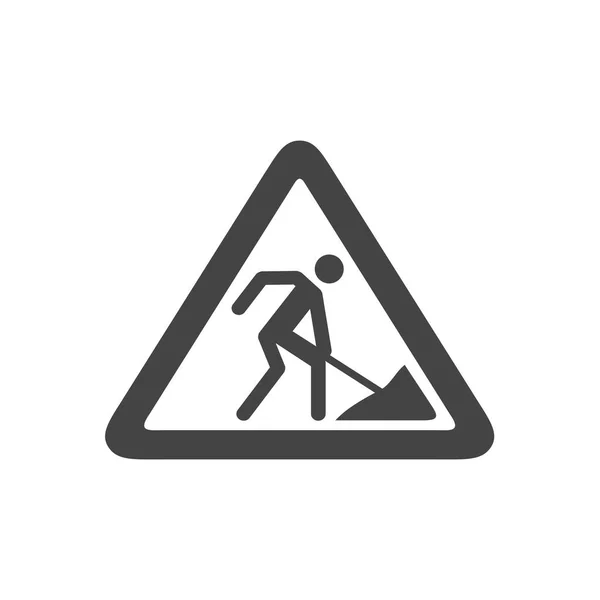 İnşaat işaretiyle vektör illüstrasyoncusu elinde kürekle