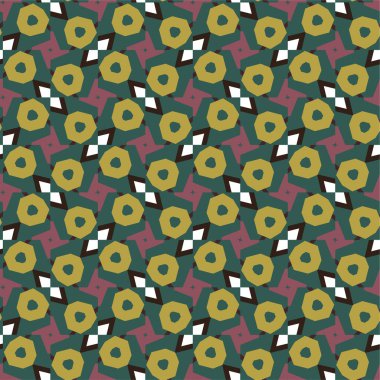 Geometrik şekilli kusursuz desen vektör çizimi