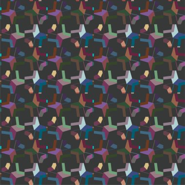 Geometrik şekilli kusursuz desen vektör çizimi