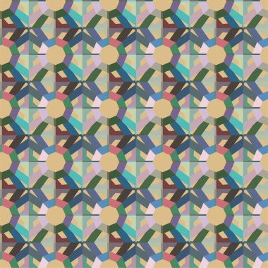 Geometrik şekilli kusursuz desen vektör çizimi