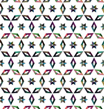 Geometrik şekilli kusursuz desen vektör çizimi