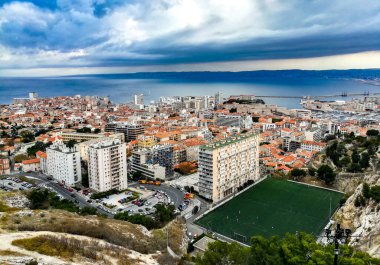 Fransa 'nın Marsilya şehrinin güzel panoramik manzarası