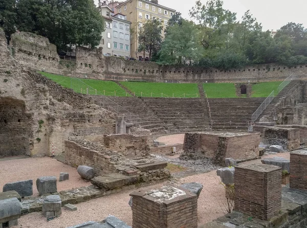 2019 Trieste Roma Tiyatrosu Teatro Romano Yüzyıllar Arasında Inşa Edilmiştir — Stok fotoğraf