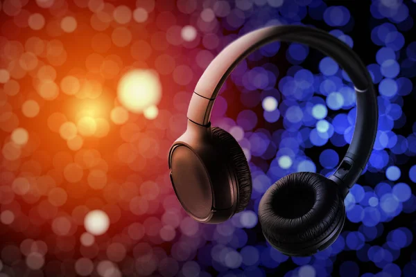 Słuchawki Muzyczne Koncepcja Muzyki Klubowej Muzyka Elektroniczna Muzyka Żywo Pokrywa — Zdjęcie stockowe
