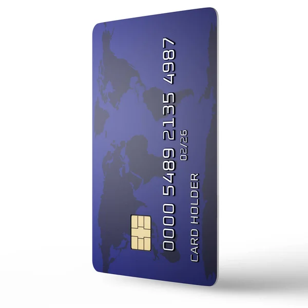 Концепція Онлайн Платежів Кредитна Картка Вертикально Білому Тлі Вигаданий Номер — стокове фото