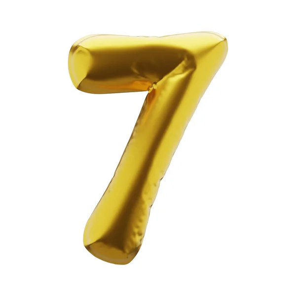 Inflatable Number Seven Golden Color Inflatable Symbols Golden Color Your — 图库照片