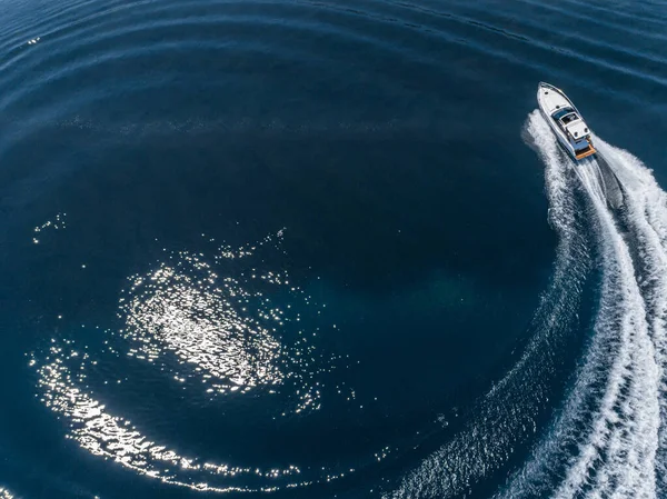 Bateau Moteur Navigation Vue Aérienne — Photo