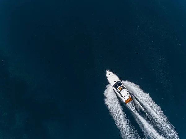 Barco Motor Vista Aérea Navegación — Foto de Stock