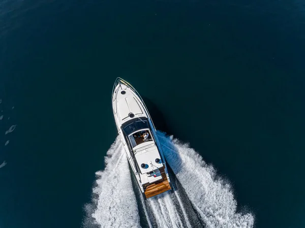 Bateau Moteur Navigation Vue Aérienne — Photo