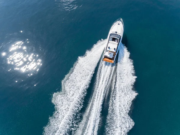 Barco Motor Vista Aérea Navegación — Foto de Stock