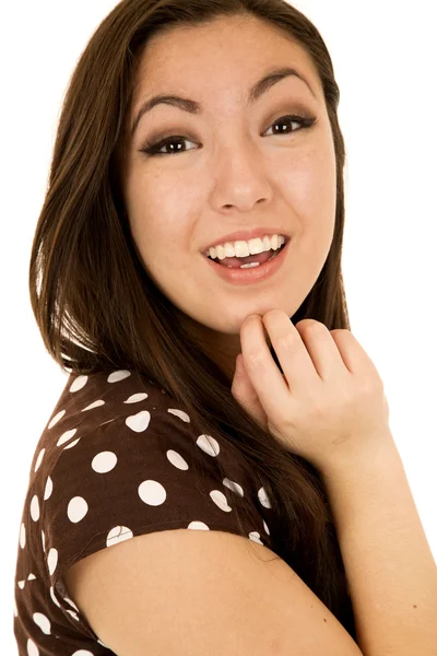 Asiatisk amerikansk tonåring flicka stående närbild glad — Stockfoto